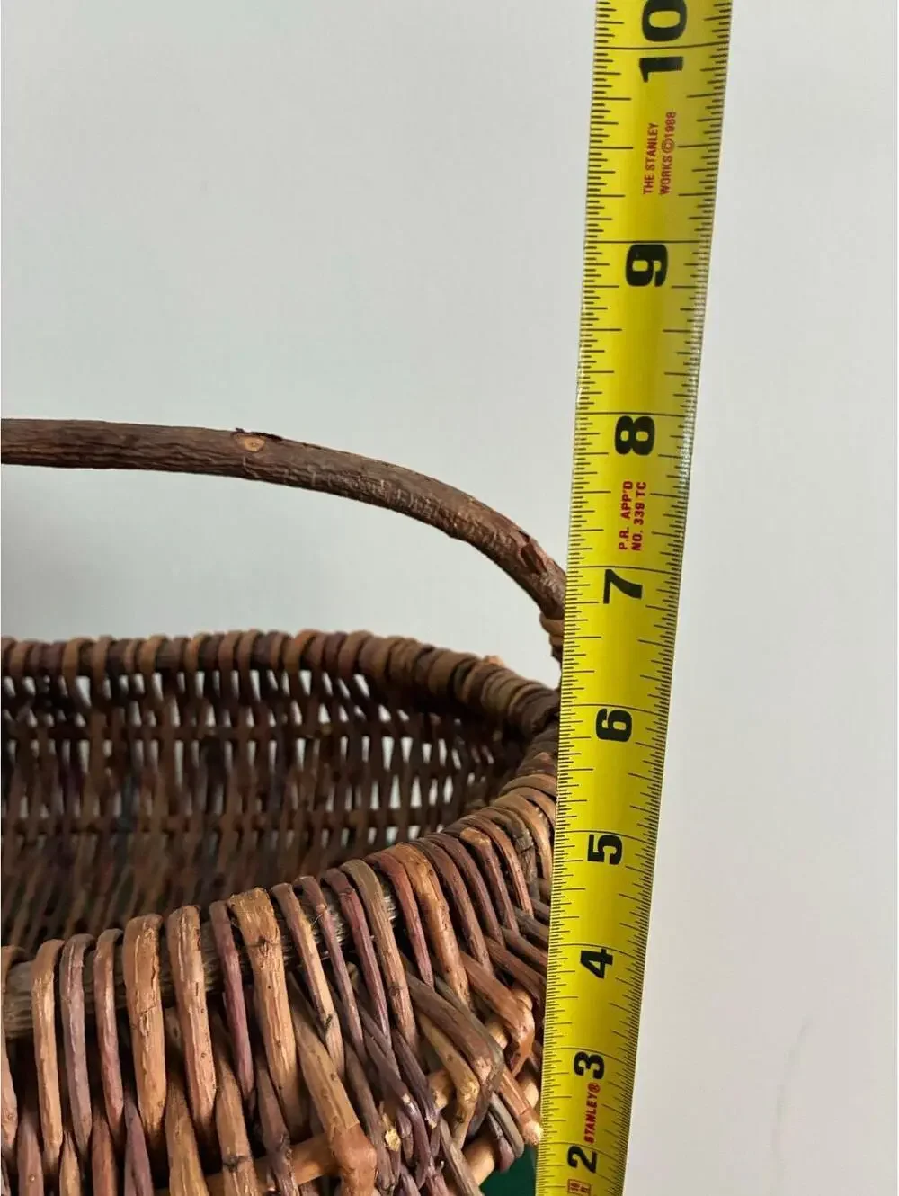 Vintage Handwoven Buttocks Basket – Primitive Rib Willow Gathering Basket